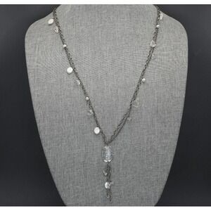 SILPADA N1492 Necklace Vintage Sterling Silver 925 Layered Pearl Lariat Tassel‎